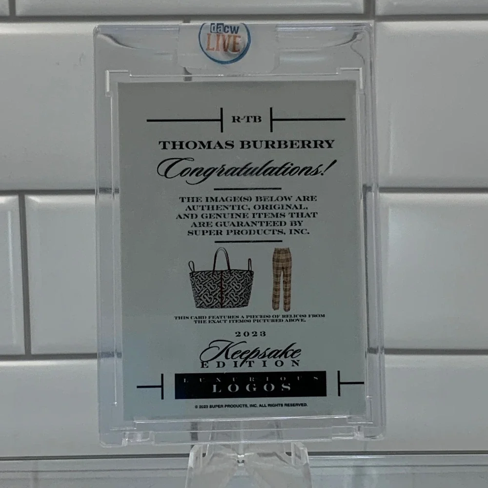Keepsake Edition Thomas Burberry Luxurious Logos R-TB Fabric Relic Card